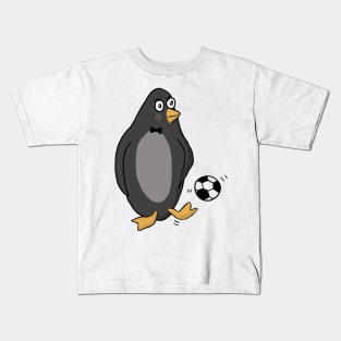 Cute Cartoon Soccer Penguin Kids T-Shirt